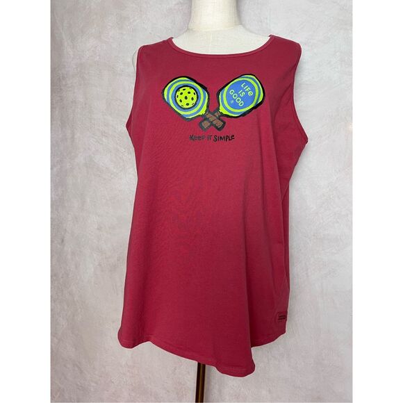 Life is Good Pickleball Tank Top - Picture 1 of 4